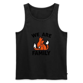 Fox Family We are family - animal family gift - Men's Premium Organic Tank Top - black - Front - AI Model Male 178 light (178cm)