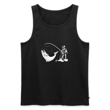 Angler Forelle Fliegenfischen Design Geschenke - Männer Premium Bio Tank Top - Schwarz - Vorne - Michal (187cm)