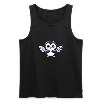 Himmlischer Pinguin Flügelschlag im Eiskalten - Männer Premium Bio Tank Top - Schwarz - Vorne - AI Model Male 178 light (178cm)