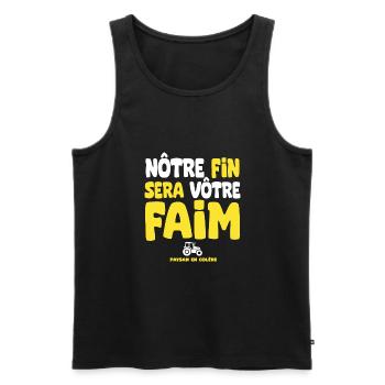 paysan paysanne en colère agriculteur agricultrice - Débardeur bio Premium Homme - noir - Devant - AI Model Male 178 light (178cm)