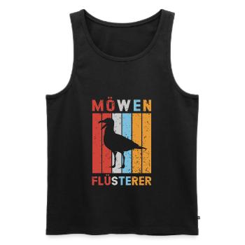 Möwen Flüsterer Möwe Nordsee Ostsee Vintage - Männer Premium Bio Tank Top - Schwarz - Vorne - Michal (187cm)