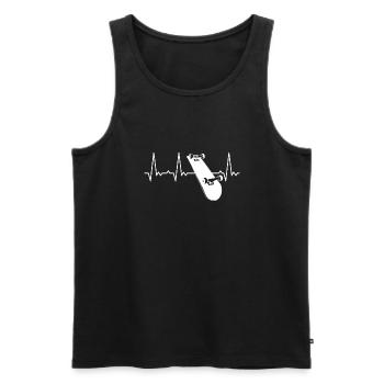 Heartbeat Skateboard - Men's Premium Organic Tank Top - black - Front - Michal (187cm)