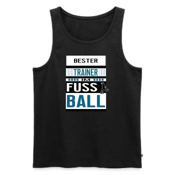 Bester Fussball Trainer Fussballtrainer Training - Männer Premium Bio Tank Top - Schwarz - Vorne - AI Model Male 178 light (178cm)