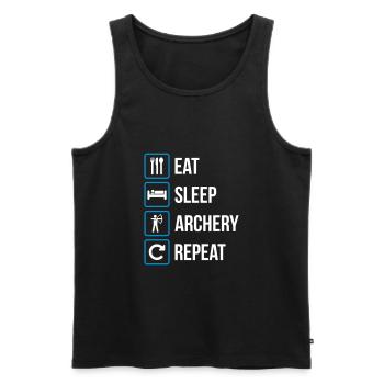 Mangez le sommeil Tir à l'arc Répétition - Débardeur bio Premium Homme - noir - Devant - Michal (187cm)
