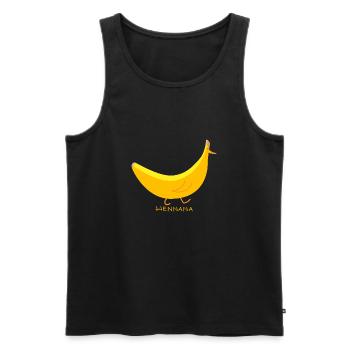 Lustiges Huhn als Banane (b) - Männer Premium Bio Tank Top - Schwarz - Vorne - Michal (187cm)
