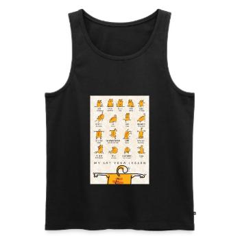 My cat yoga lesson Cats Yoga Class Cool Fun - Men's Premium Organic Tank Top - black - Front - Michal (187cm)