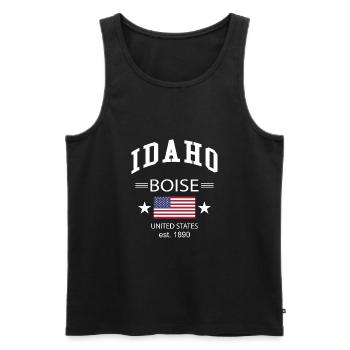 Idaho - Men's Premium Organic Tank Top - black - Front - AI Model Male 178 light (178cm)