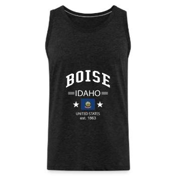 Boise - Débardeur bio Premium Homme - charbon - Devant - Alexander (188cm)