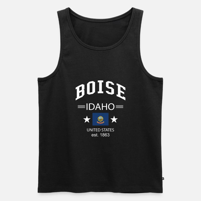 Boise - Männer Premium Bio Tank Top - Schwarz