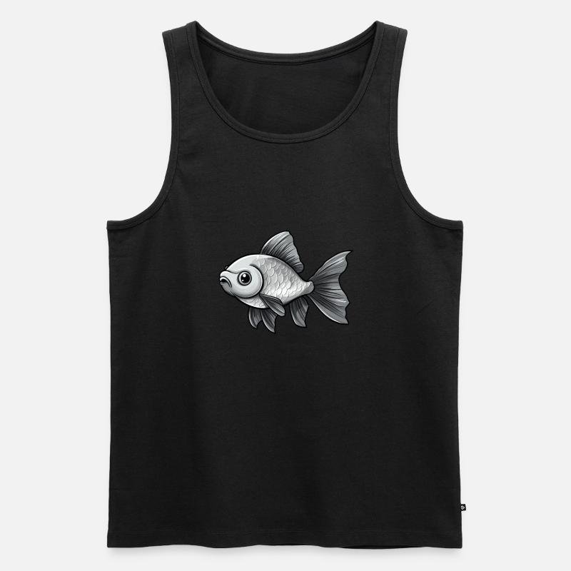 Silver Schleierschwanz Goldfisch - Männer Premium Bio Tank Top - Schwarz