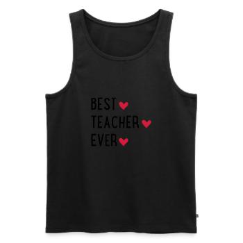 Best Teacher ever - Men's Premium Organic Tank Top - black - Front - Michal (187cm)
