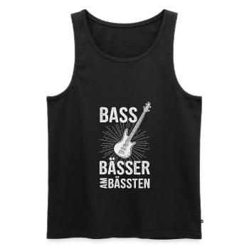 Bass Gitarre Bassist am Bässten - Männer Premium Bio Tank Top - Schwarz - Vorne - Michal (187cm)