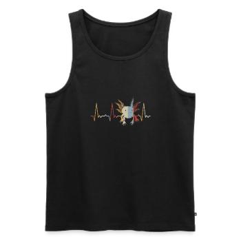 Heartbeat Axolotl - Men's Premium Organic Tank Top - black - Front - Michal (187cm)