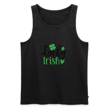 Design Lucky Irish - Débardeur bio Premium Homme - noir - Devant - AI Model Male 178 light (178cm)
