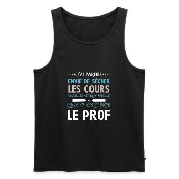 Prof Meilleur Professeur - Débardeur bio Premium Homme - noir - Devant - Michal (187cm)