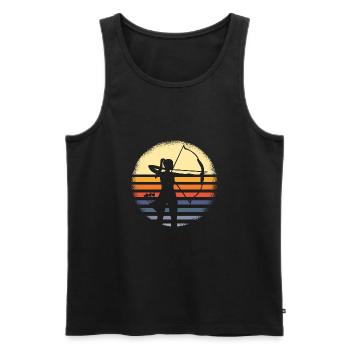 Archer retro - Men's Premium Organic Tank Top - black - Front - Michal (187cm)
