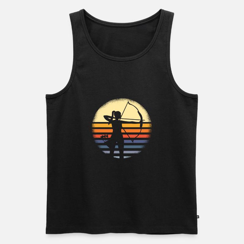 Bogenschütze Retro - Männer Premium Bio Tank Top - Schwarz