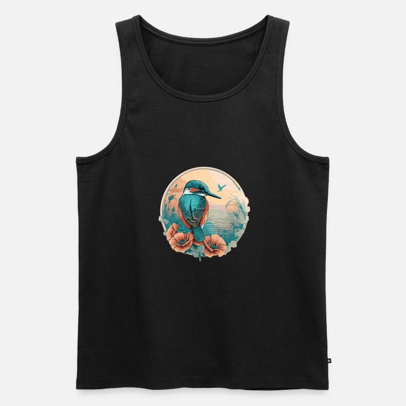 Eisvogel Vogelfreunde - Männer Premium Bio Tank Top - Schwarz