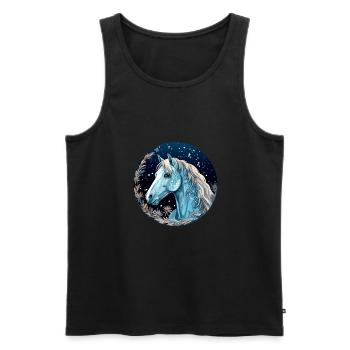 Pferd im Winter - Männer Premium Bio Tank Top - Schwarz - Vorne - AI Model Male 178 light (178cm)