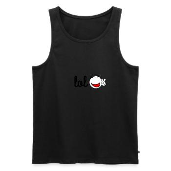 LOL - Men's Premium Organic Tank Top - black - Front - AI Model Male 178 light (178cm)