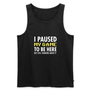 I Paused My Game To Be Here - Débardeur bio Premium Homme - noir - Devant - AI Model Male 178 light (178cm)