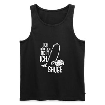 Ich Höre Dich Nicht Ich Sauge Staubsauger Lustig - Männer Premium Bio Tank Top - Schwarz - Vorne - Michal (187cm)