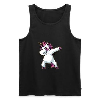 Dabbing unicorn cute cute dancing dab - Men's Premium Organic Tank Top - black - Front - Michal (187cm)