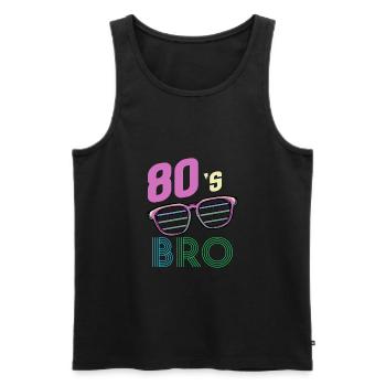80s bro 80s retro vintage gift idea - Men's Premium Organic Tank Top - black - Front - Michal (187cm)