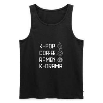 K-Pop Coffe Ramen K-Drama Korea coffee lovers - Men's Premium Organic Tank Top - black - Front - AI Model Male 178 light (178cm)