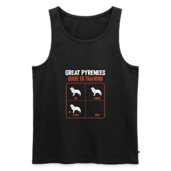 Great Pyrenees Guide To Training Pyrenees Dog - Débardeur bio Premium Homme - noir - Devant - AI Model Male 178 light (178cm)