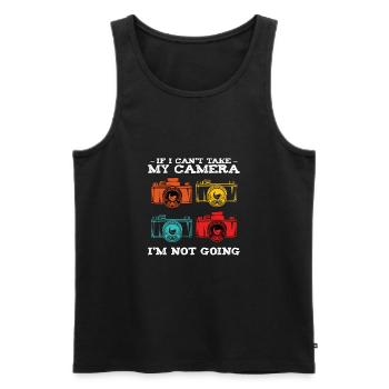 If I Can't Take My Camera Photographer Photography - Men's Premium Organic Tank Top - black - Front - Michal (187cm)