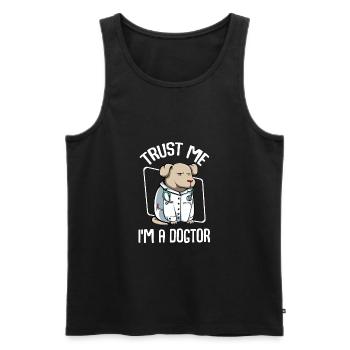 Faites-moi confiance, je suis un vétérinaire Dogtor Dogs Animal Practice - Débardeur bio Premium Homme - noir - Devant - AI Model Male 178 light (178cm)