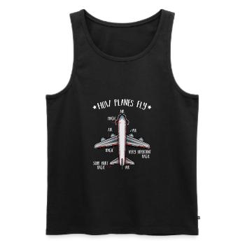 How Planes Fly Aerospace Engineering Degree - Men's Premium Organic Tank Top - black - Front - AI Model Male 178 light (178cm)