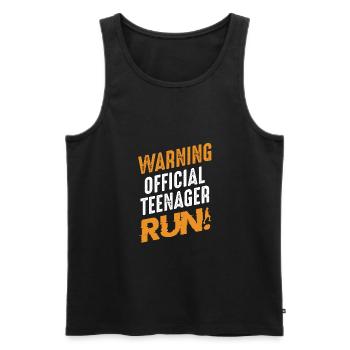 Avertissement Official Teenager Run Youth B-Day - Débardeur bio Premium Homme - noir - Devant - AI Model Male 178 light (178cm)