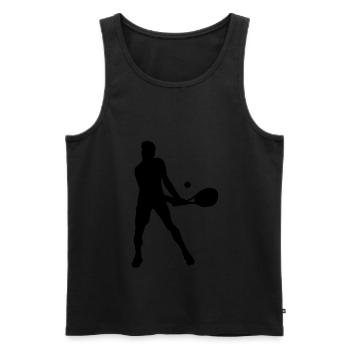 Squash spieler silhouette - Männer Premium Bio Tank Top - Schwarz - Vorne - Michal (187cm)