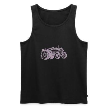 Silhouette de tracteur Agriculture agricole - Débardeur bio Premium Homme - noir - Devant - Michal (187cm)
