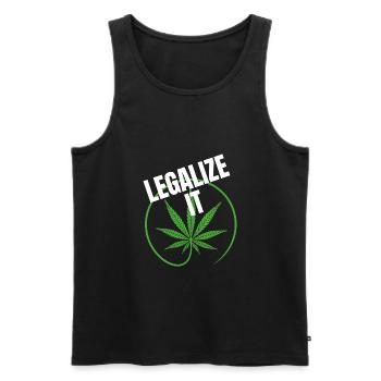 Legalize it Stoner Shirt - Men's Premium Organic Tank Top - black - Front - Michal (187cm)