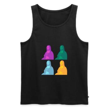 Mona Lisa Popart - Men's Premium Organic Tank Top - black - Front - AI Model Male 178 light (178cm)