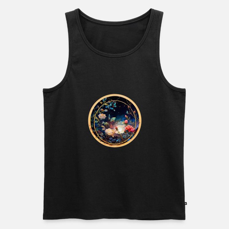 Rose - Männer Premium Bio Tank Top - Schwarz
