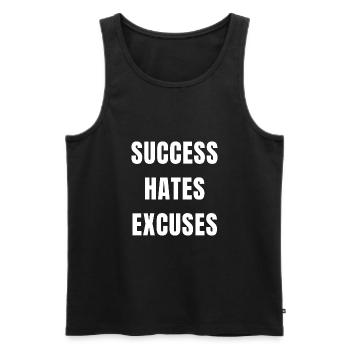 Success Hates Excuses Team Motivation Shirt Tee - Men's Premium Organic Tank Top - black - Front - AI Model Male 178 light (178cm)