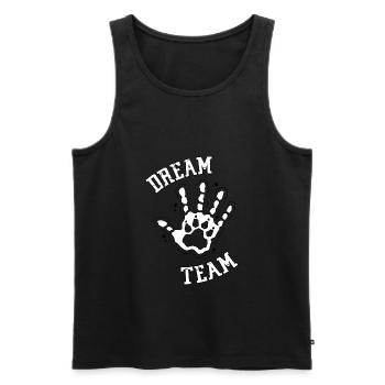 DREAM TEAM chien homme patte main amour cadeau - Débardeur bio Premium Homme - noir - Devant - Michal (187cm)
