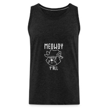 Meowdy Y’all - Débardeur bio Premium Homme - charbon - Devant - Alexander (188cm)