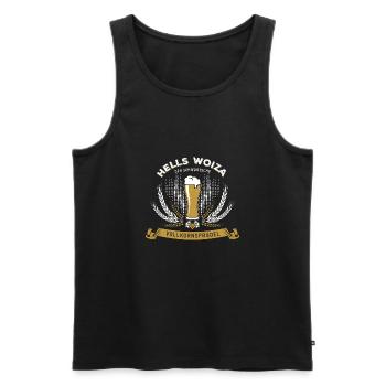 Hells Woiza – der schwäbische Vollkornsprudel - Männer Premium Bio Tank Top - Schwarz - Vorne - Michal (187cm)