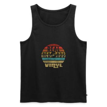 Vinyl Vintage Retro Musik Schallplatte Platte LP - Männer Premium Bio Tank Top - Schwarz - Vorne - Michal (187cm)