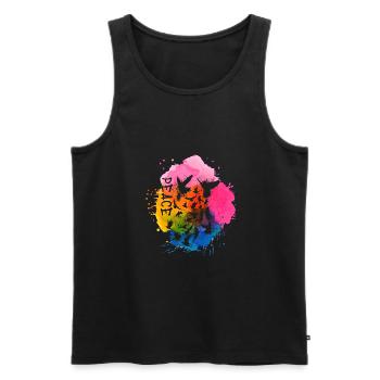 deaf,deaf,birds,flocking birds,graffiti,peace - Men's Premium Organic Tank Top - black - Front - Michal (187cm)
