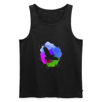 eagle,graffiti,painting,aquarel,flies,bird,blue - Men's Premium Organic Tank Top - black - Front - AI Model Male 178 light (178cm)