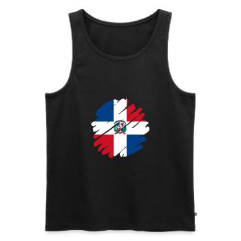 Dominican Republic Flag Dom Rep Flag Trip - Men's Premium Organic Tank Top - black - Front - Michal (187cm)