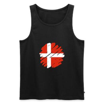 Danemark Drapeau Scandinavie Drapeau danois Voyage - Débardeur bio Premium Homme - noir - Devant - Michal (187cm)