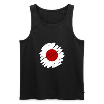 Drapeau du Japon utilisé Look Nihon Drapeau japonais - Débardeur bio Premium Homme - noir - Devant - Michal (187cm)