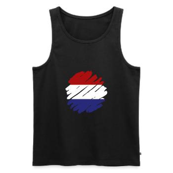 Pays-Bas Drapeau Hollande Drapeau néerlandais - Débardeur bio Premium Homme - noir - Devant - Michal (187cm)